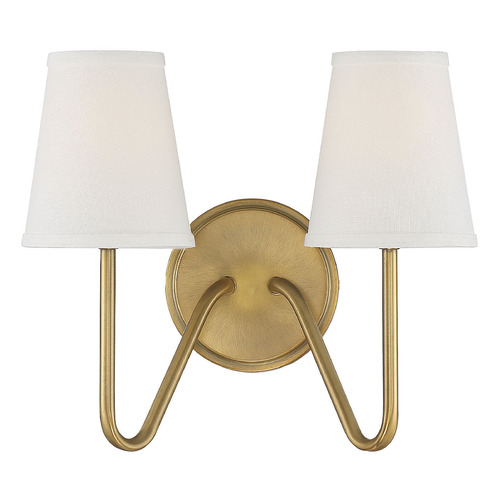 Meridian 11.25-Inch Double Wall Sconce in Natural Brass by Meridian M90055NB