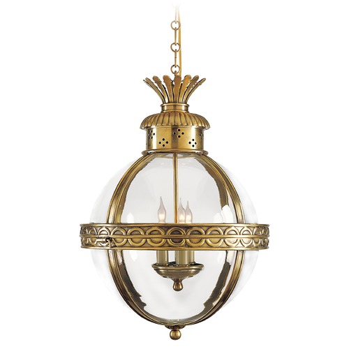 E.F. Chapman Banded Globe Lantern in Antique Brass by Visual Comfort Signature