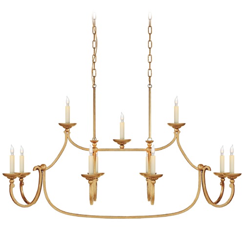 Visual Comfort Signature Collection E.F. Chapman Flemish Linear Pendant in Gilded Iron by Visual Comfort Signature CHC5495GI