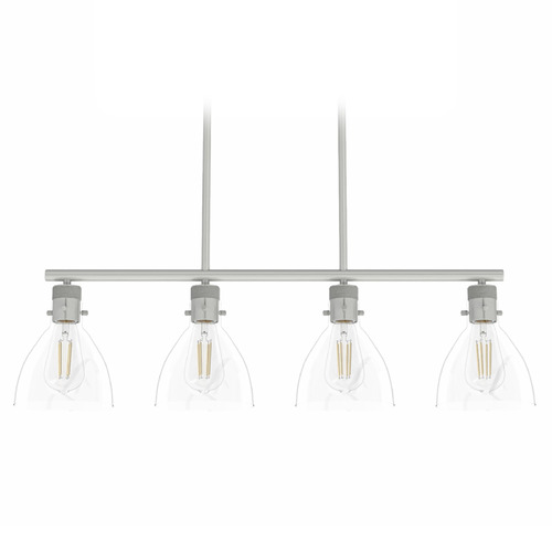 Hunter Fan Company Van Nuys Brushed Nickel Island Light with Bowl / Dome Shade