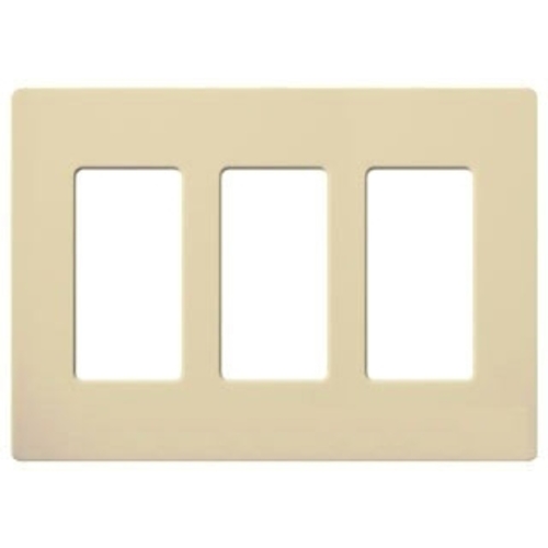 Lutron Dimmer Controls Designer Style 3-Gang Wallplate in Ivory CW-3-IV