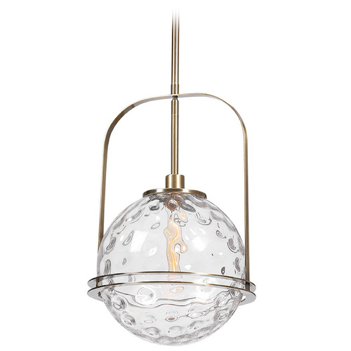 Uttermost Lighting The Uttermost Company Mimas Antique Brass Pendant Light with Globe Shade 21540