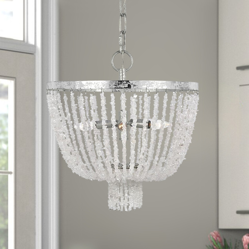 Visual Comfort Studio Collection Alexa Hampton 19-Inch Leon Salt Mist Mini Chandelier with Draped Crystal by Visual Comfort Studio AC1055SMT