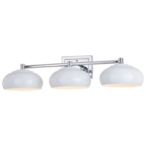 Vaxcel Lighting Belmont Chrome & Gloss White Bathroom Light