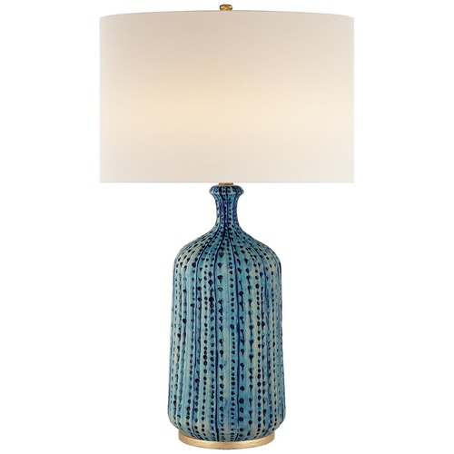 Visual Comfort Signature Collection Aerin Culloden Table Lamp in PebbLED Aquamarine by Visual Comfort Signature ARN3608PAL