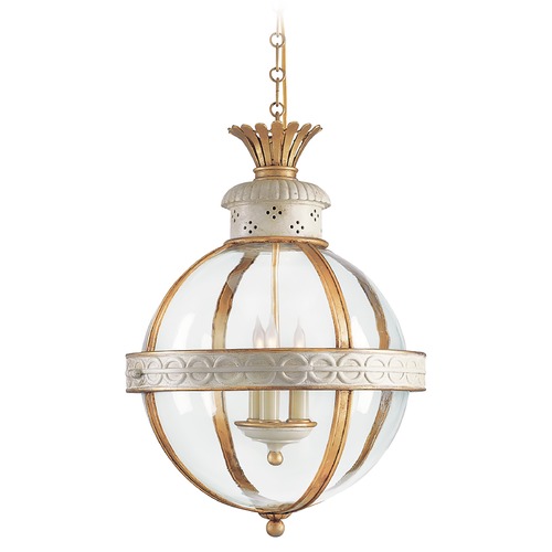 Visual Comfort Lighting, Aged, E.F. Chapman Metal Banded, Pendants