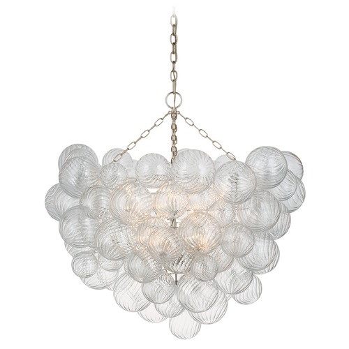 Visual Comfort Signature Collection Julie Neill Talia Grande Chandelier in Silver Leaf by Visual Comfort Signature JN5113BSLCG