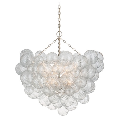 Julie Neill Talia Grande Chandelier in Silver Leaf by Visual Comfort Signature
