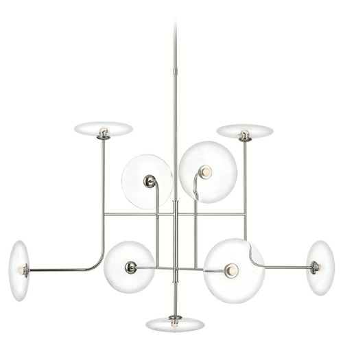 Visual Comfort Signature Collection Ian K. Fowler Calvino XL Arched Chandelier in Nickel by Visual Comfort S5693PNCG
