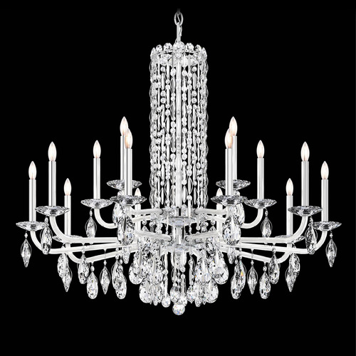 Schonbek Worldwide Lighting Siena Polished Stainless Steel Crystal Chandelier