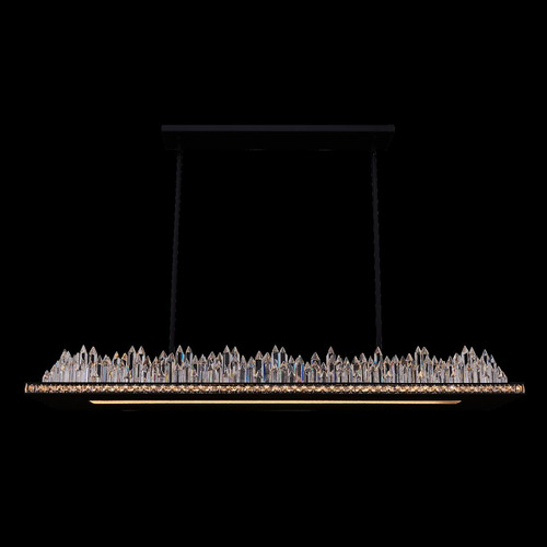 Allegri Crystal Orizzonte Matte Black LED Island Light