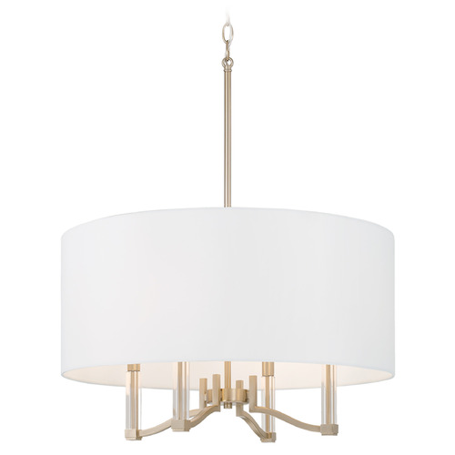 Capital Lighting Capital Lighting Ingrid Matte Brass Pendant Light with Drum Shade 357041MA