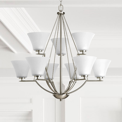 Bravo 32-Inch Chandelier in Brushed Nickel by Progress Lighting