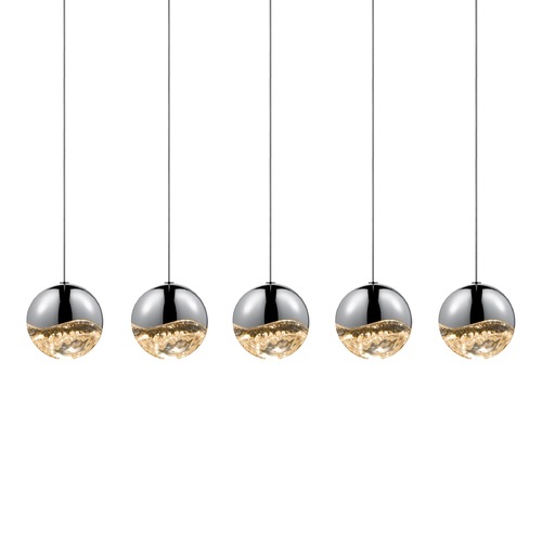 Grapes Polished Chrome 5-Light LED Multi-Light Pendant by Sonneman Lighting