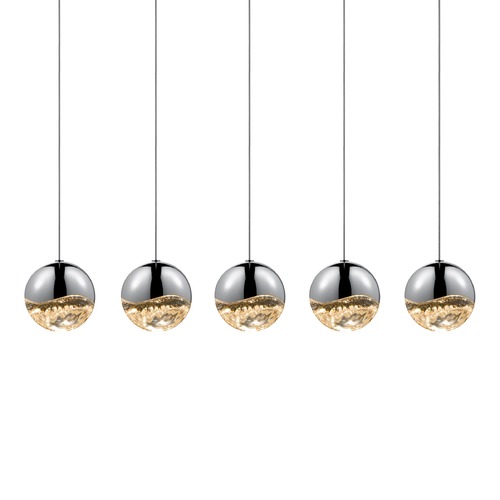 Sonneman Lighting Grapes Polished Chrome 5-Light LED Multi-Light Pendant by Sonneman Lighting 2921.01-LRG