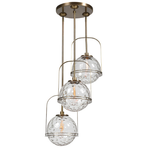 Uttermost Lighting The Uttermost Company Mimas Antique Brass Multi-Light Pendant with Globe Shade 21541