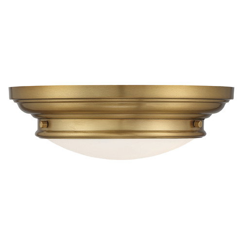 2-Light Flush Mount in Natural Brass by Meridian