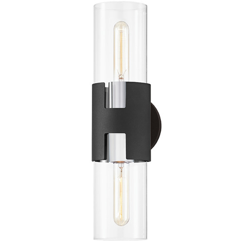 Troy Lighting Amado Polished Nickel & Textured Black Sconce