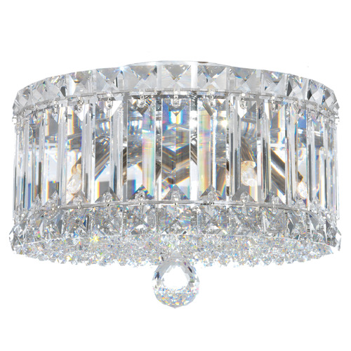 Schonbek Worldwide Lighting Plaza Polished Stainless Steel Flushmount Light