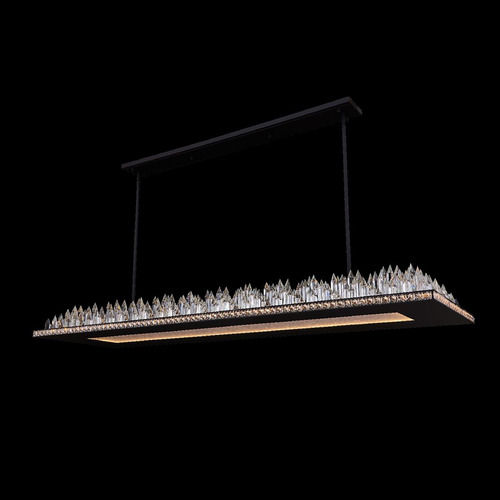 Allegri Crystal Orizzonte Matte Black LED Island Light