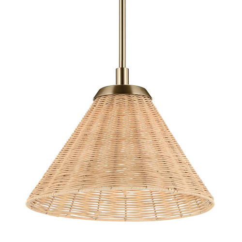 Kichler Lighting Bekah Convertible Rattan Pendant in Champagne Bronze by Kichler 52728CPZ