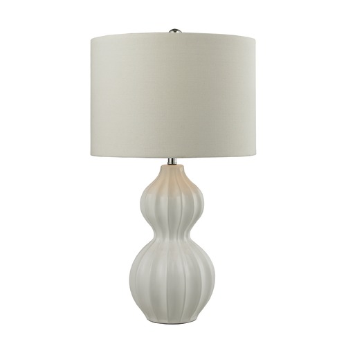 Elk Lighting Dimond Lighting Gloss White Table Lamp with Drum Shade D2575