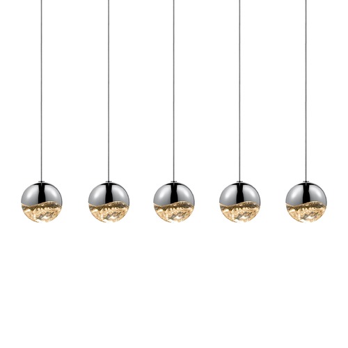 Grapes Polished Chrome 5-Light LED Multi-Light Pendant by Sonneman Lighting