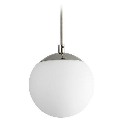 Oxygen Luna 6-Inch LED Globe Pendant in Polished Nickel by Oxygen Lighting 3-670-20