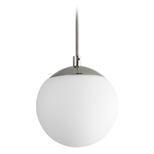 Luna 6-Inch LED Globe Pendant in Polished Nickel by Oxygen Lighting