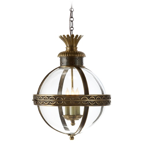 Visual Comfort Signature Collection E.F. Chapman Banded Globe Lantern in Bronze by Visual Comfort Signature CHC2111BZABCG