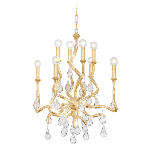 Corbett Lighting Aveline Gold Leaf Crystal Chandelier