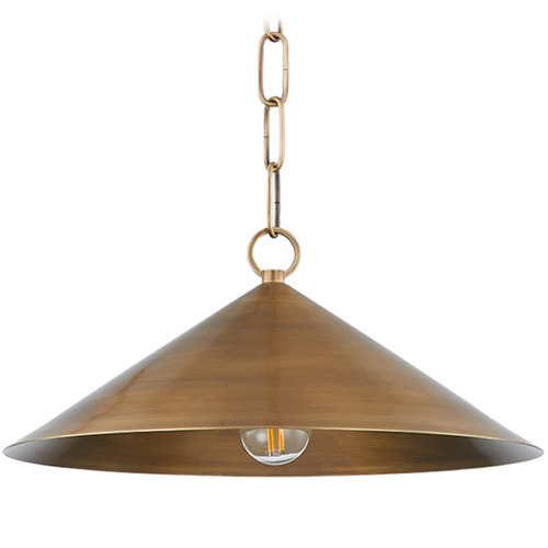 Troy Lighting Troy Lighting Midvale Patina Brass LED Pendant Light with Coolie Shade F1915-PBR