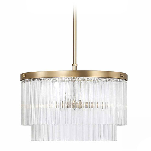 Capital Lighting Capital Lighting Vaughn Aged Brass Pendant Light with Drum Shade 356231AD