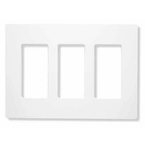 Lutron Dimmer Controls Designer Style 3-Gang Wallplate in White CW-3-WH