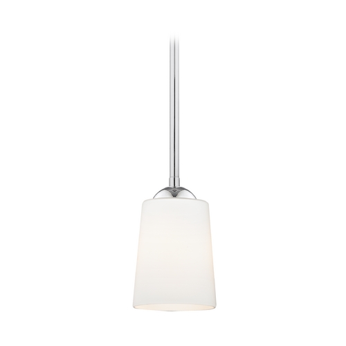 Design Classics Lighting Polished Chrome Mini-Pendant Light with Satin White Glass 581-26 GL1027