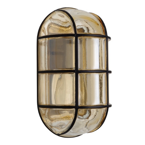 Outdoor Wall Light Grey Glass Black by Besa Lighting