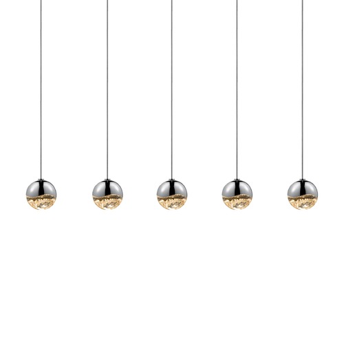 Grapes Polished Chrome 5-Light LED Multi-Light Pendant by Sonneman Lighting