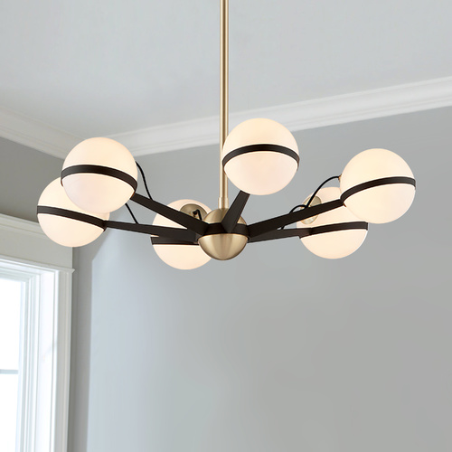 Ace 27.75-Inch Chandelier in Bronze & Brushed Brass by Troy Lighting