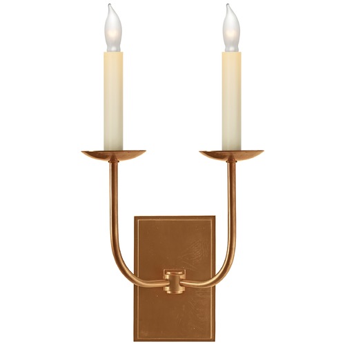 Visual Comfort Signature Collection E.F. Chapman TT Double Sconce in Antique Brass by Visual Comfort Signature SL2861HAB