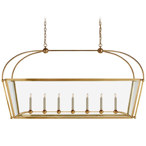 Visual Comfort Signature Collection E.F. Chapman Riverside Linear Pendant in Brass by Visual Comfort Signature CHC5438ABCG