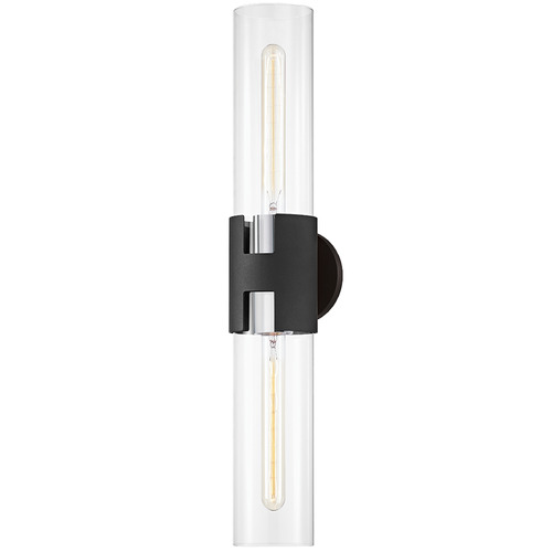 Troy Lighting Amado Polished Nickel & Textured Black Sconce
