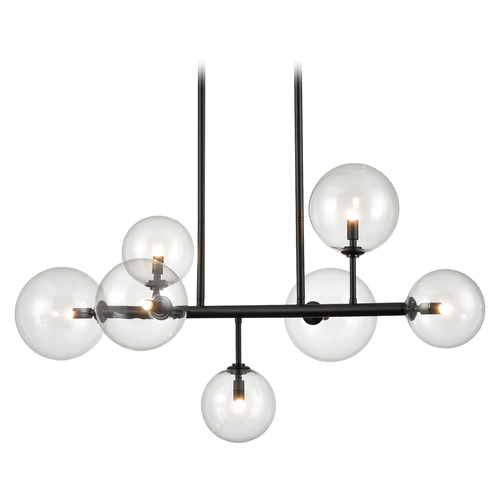 Delilah Collection Linear Chandelier in Matte Black by Avenue Lighting