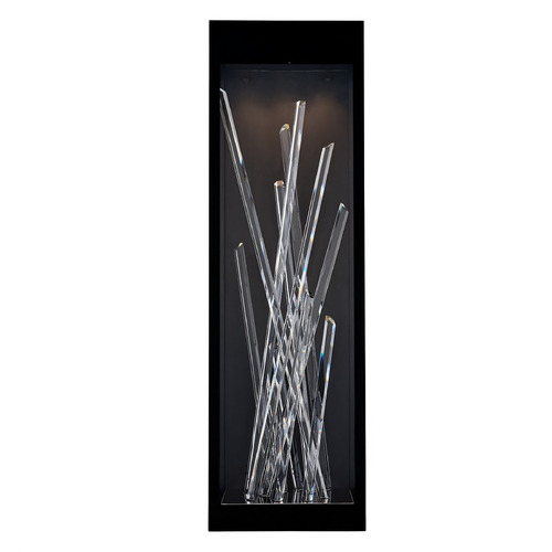 Allegri Crystal Esterno Cristallo Matte Black LED Outdoor Wall Light