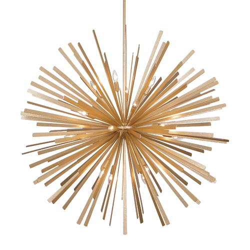 Confluence 20-Light Pendant in Piastra Gold by Metropolitan Lighting