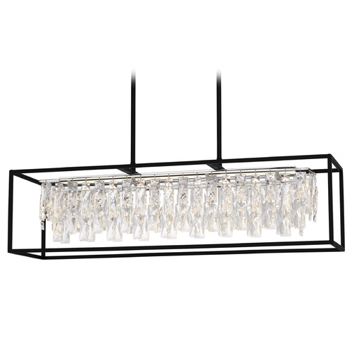 Quoizel Lighting Brillance Matte Black LED Island Light with Rectangle Shade