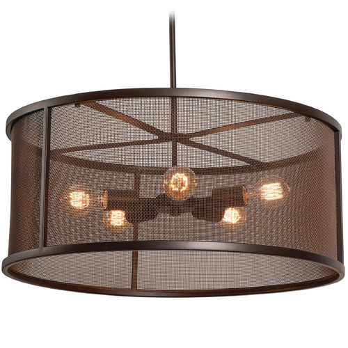 Afx Lighting Austin Bronze Pendant Light with Drum Shade