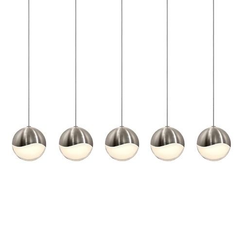 Grapes Satin Nickel 5-Light LED Multi-Light Pendant by Sonneman Lighting