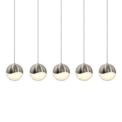 Sonneman Lighting Grapes Satin Nickel 5-Light LED Multi-Light Pendant by Sonneman Lighting 2921.13-LRG