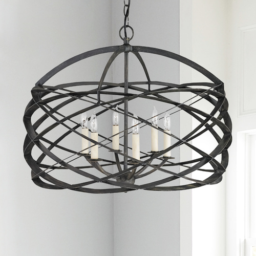 Currey and Company Lighting Horatio Chandelier in Black Iron by Currey & Company 9729
