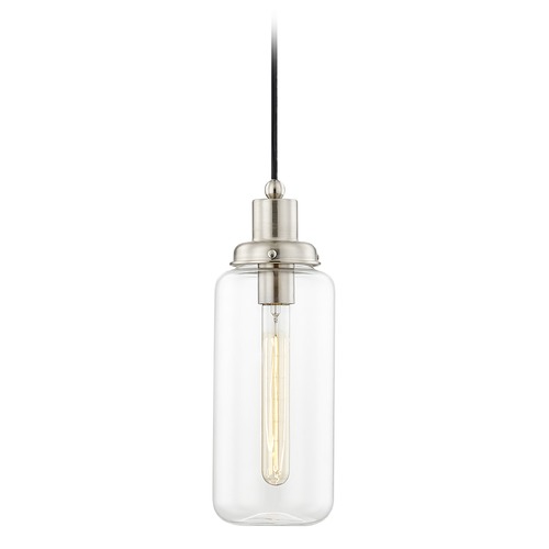 Livex Lighting Livex Lighting Art Glass Mini Pendant Brushed Nickel Mini-Pendant Light with Cylindrical Shade 40614-91